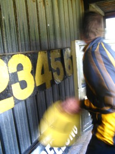 Busy inside the Williamstown scoreboard
