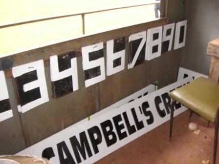 Inisde the Trentham scoreboard, central Victoria