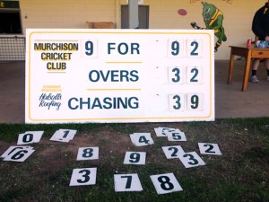 Murchison cricket scoreboard
