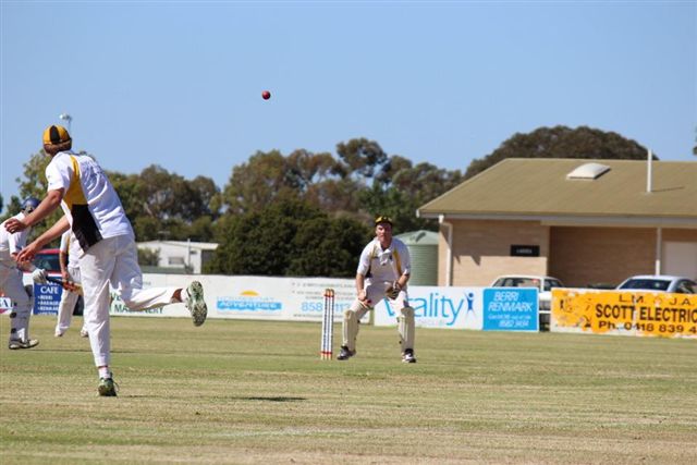 Cricket action at Berri