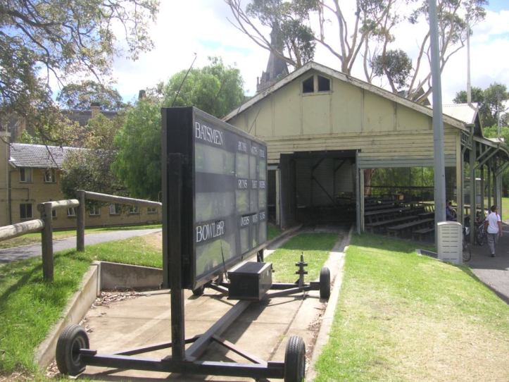 Scoreboard and shed