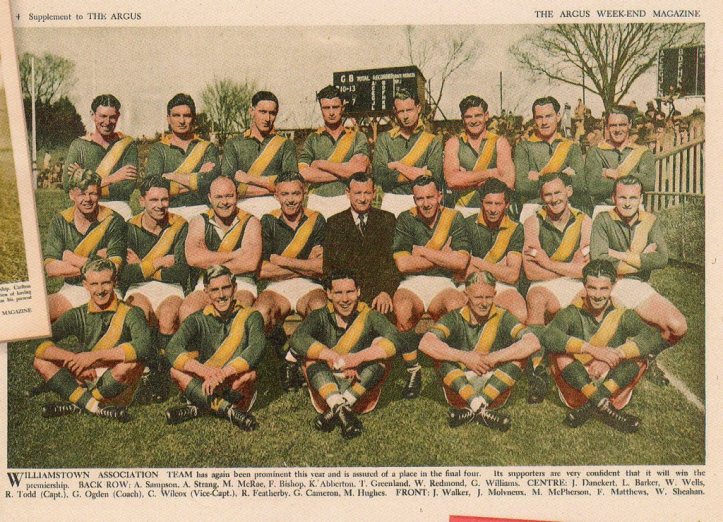 Williamstown team photo, The Argus 1949