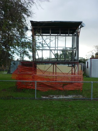 Dim days in Devenish. The bare bones of the scoreboard.