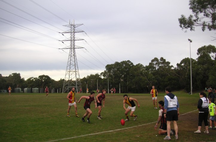 East Malvern (navy blue and red); Cheltenham (red, yellow and black).
