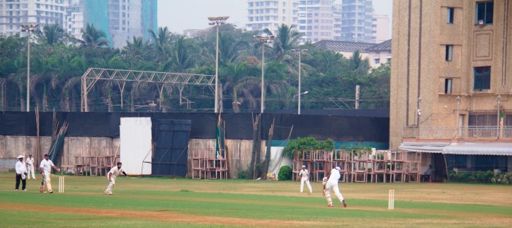 Old sightscreens in the background, plus training nets.