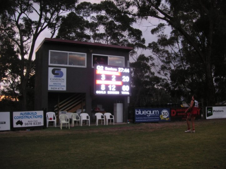 Half-time in the seniors. It got a bit better, but still a ten goal loss.
